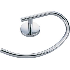B&Q Curve Chrome Effect Towel Ring (W)214mm