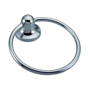 Cooke & Lewis Value Chrome Effect Towel Ring (W)176mm