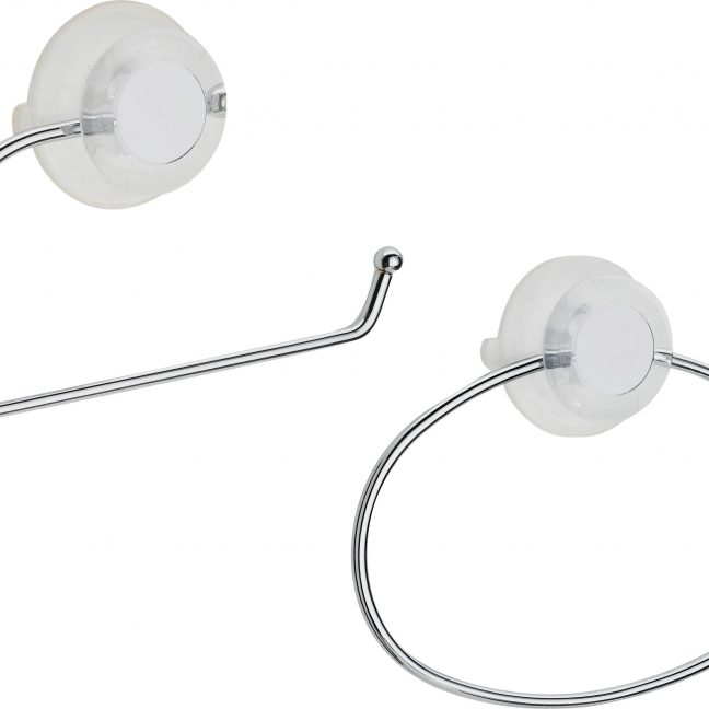 Press 'n' Lock - Toilet Roll Holder and - Towel Ring Set