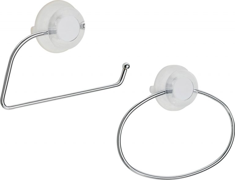 Press 'n' Lock - Toilet Roll Holder and - Towel Ring Set