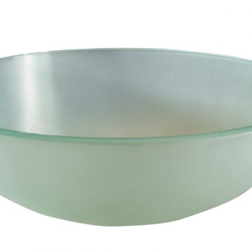 Round Frosted Large Glass Above Counter Bathroom Basin 420mm PADOVA