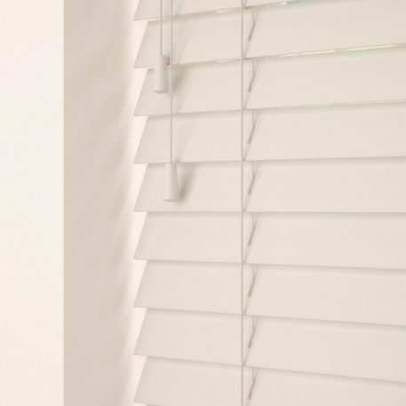 50mm Primary Wood Venetian Blinds Old White