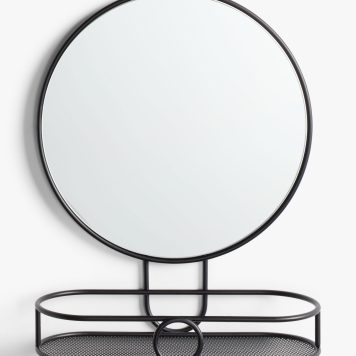 John Lewis ANYDAY Round Bathroom Mirror with Shelf