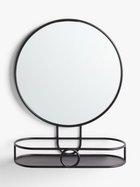 John Lewis ANYDAY Round Bathroom Mirror with Shelf