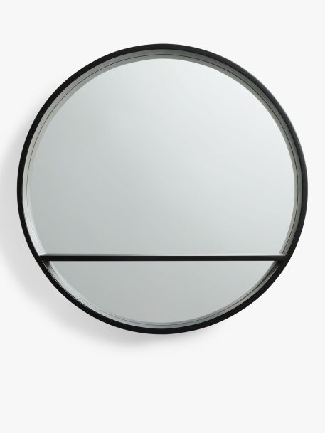 John Lewis Wood Framed Round Bathroom Storage Mirror