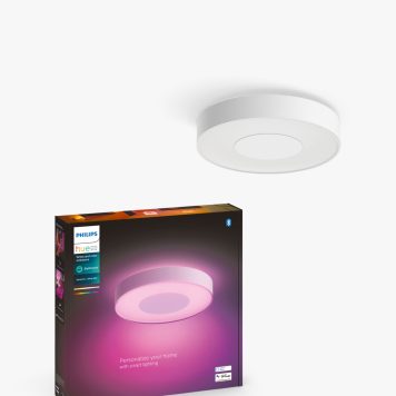 Philips Hue White and Colour Ambiance Xamento LED Smart Bathroom Ceiling Light, Large, White