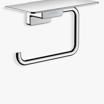 Hansgrohe AddStoris Wall-Mounted Toilet Roll Holder with Shelf