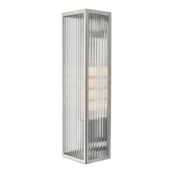 Dar KEE5044 Keegan Bathroom Wall Light In Stainless Steel With Clear Glass