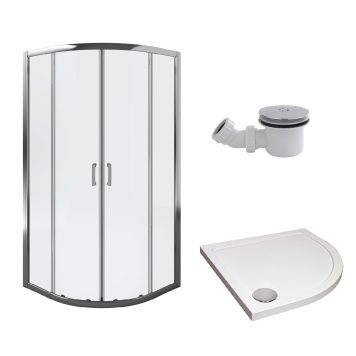 Aqualux Quadrant Shower Enclosure and Tray Package - 800mm (6mm Glass)