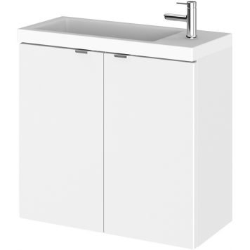 Balterley Dynamic 600mm Wall Hung Compact Vanity Unit with Basin - Gloss White