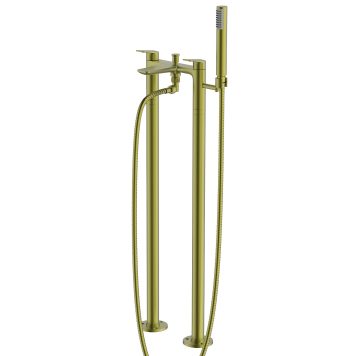 Bathstore Aero Floorstanding Bath Shower Mixer Tap Brushed Brass
