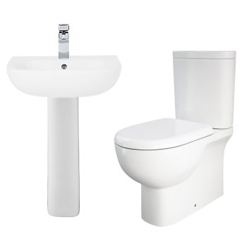 Bathstore Newton Close Coupled Toilet & Full Basin Pedestal Duo