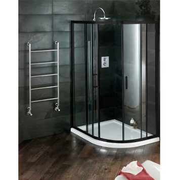 Bathstore Noir Black Offset Quadrant Shower Enclosure - 1200mm (6mm Glass)