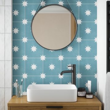 Country Living Starry Skies Peacock Teal Porcelain Wall & Floor Tile 200 x 200mm - 0.52 sqm Pack