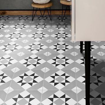 Fiore Diamond Black Porcelain Wall & Floor Tile 200 x 200mm - 0.52 sqm Pack