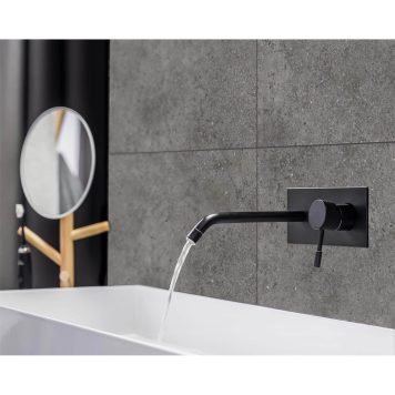 Innovera Decor Decorative Shower & Bathroom Wall Tiles (Urban Cement Dark Grey, Set of 8)