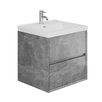 Madison 600mm Wall Hung 2 Drawer Vanity Unit and Basin - Concrete