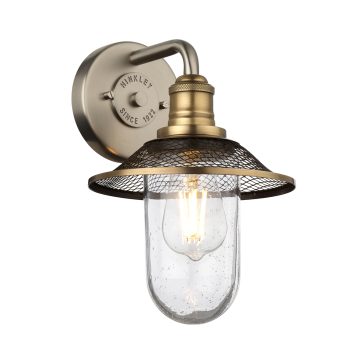 Quintiesse QN-RIGBY1-BATH-AN Rigby 1 Light Bathroom Wall Light In Antique Nickel And Heritage Brass Finish IP44