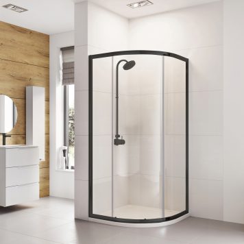 Bathstore Gleam Quadrant Shower Enclosure, Black - 900mm (6mm Glass)