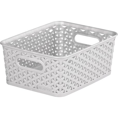 Curver My Style Small Rectangular Plastic Storage Basket - Grey - 4L