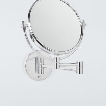 John Lewis Opus Wall-Mounted Magnifying Shaving Mirror, Chrome