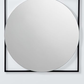 John Lewis Square Frame Bathroom Mirror, Dia. 60cm, Black