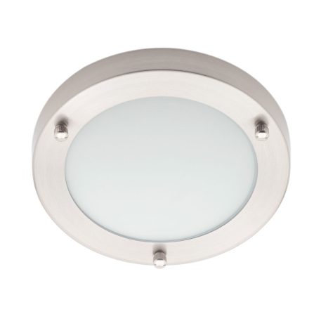 Mari 12 Watt Small LED Flush Bathroom Ceiling Light - Satin Nickel