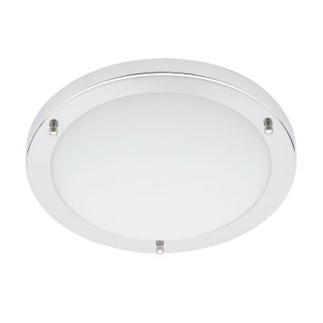 Mari Flush 18 Watt Large LED Flush Bathroom Ceiling Light - Chrome