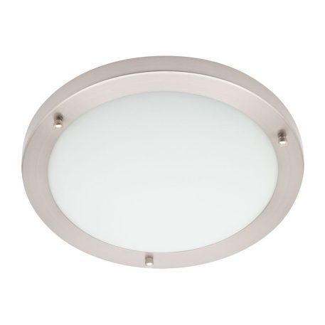 Mari Large Flush Bathroom Ceiling Light - Satin Nickel