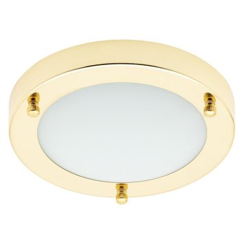 Mari Small Flush Bathroom Ceiling Light - Brass