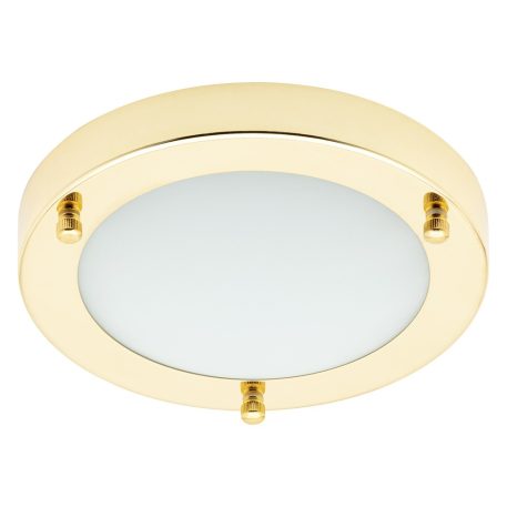 Mari Small Flush Bathroom Ceiling Light - Brass