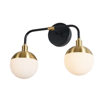 Sydney 2 Light Bathroom Wall Light - Black and Brass