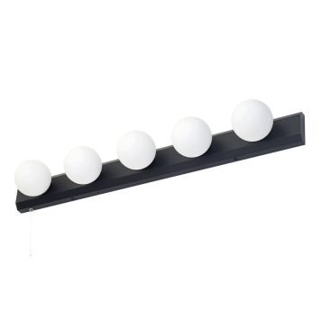 Tasmieno 5 Light Hollywood Style Bathroom Wall Light - Matte Black