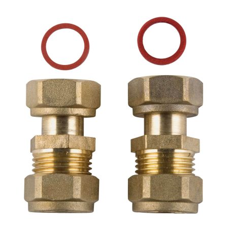 Compression Tap Connector - Brass - 15mm - 0.5in - 2 Pack