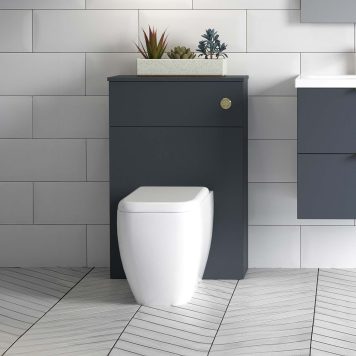 Lindo 510mm Toilet Unit with Lindo Concealed Cistern - Matt Blue