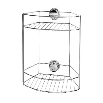 2-Tier Self Adhesive Shower Storage Basket - Black