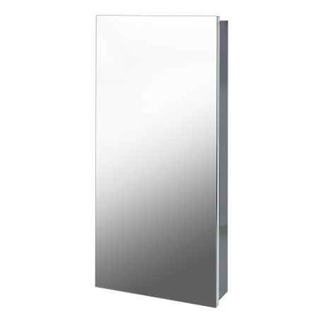 Bathstore Mirrored Bathroom Cabinet, Corner - Stainless Steel