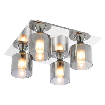 Tarum 4 Light Bathroom Flush Ceiling Light - Chrome