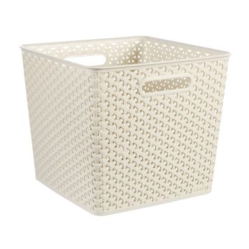 Curver My Style 30L Cube Storage Basket - Vintage White