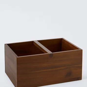 John Lewis Mid Century Open Storage Box, Natural Honey