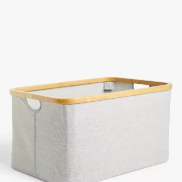 John Lewis Water Repellent Bamboo Storage Basket , Grey