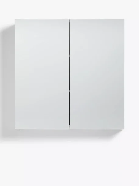 John Lewis White Gloss Double Mirrored Bathroom Cabinet