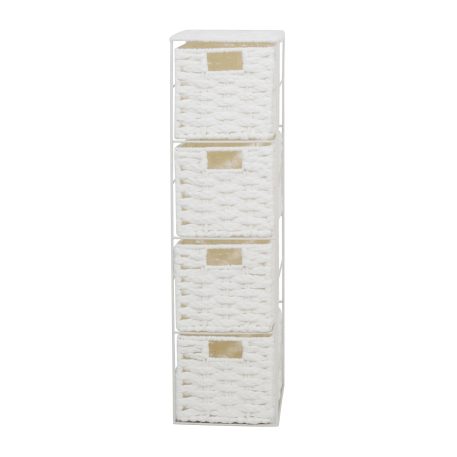 Paper 4 Drawer Storage Tower - White