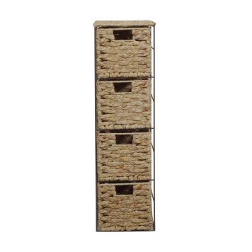 Water Hyacinth 4 Drawer Storage Tower - Natural