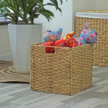 Water Hyacinth Foldable Storage Cube Insert - Natural