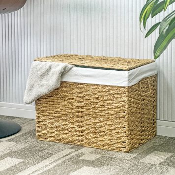 Water Hyacinth Foldable Storage Trunk - Natural