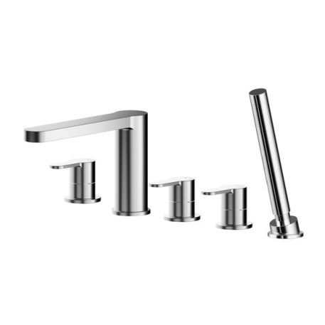 Arvan Deck Mounted 5 Tap Hole Bath Shower Mixer Tap