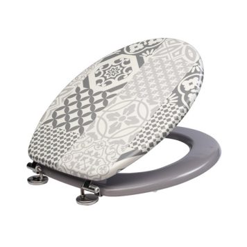 Geo Tile Grey Toilet Seat