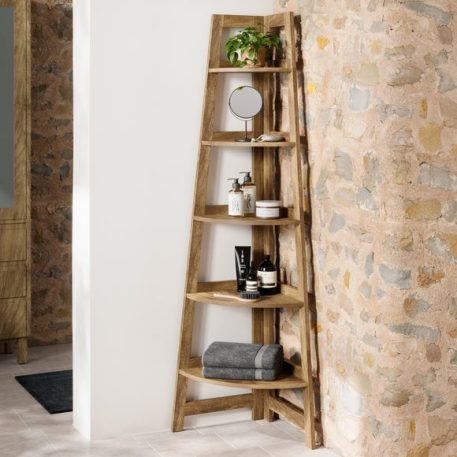 Humphrey Corner Ladder Shelf, Mango Wood Effect