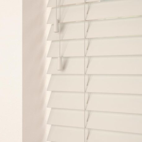 35mm Primary Wood Venetian Blinds Old White